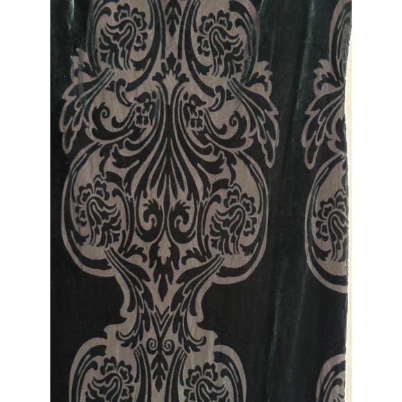Coldwater Velvet Burnout Dark Green Shift Dress Cocktail Whimsigoth witchy Sz S - Picture 2 of 9